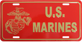 Marines License Plate (Red) - £9.38 GBP