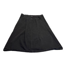 Dazy A-Line Skirt Women&#39;s Large Black Denim Pleated Slash Pockets Classi... - $19.83