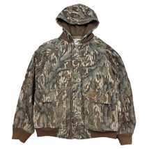 Vintage Duxbak Camouflage Mossy Oak Tree Stand Hooded Hunt Jacket Mens XL - £31.54 GBP