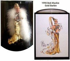 1990 Barbie GOLD Designed by Bob Mackie in Display Case  - £117.95 GBP