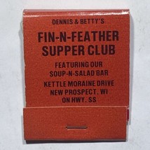 Fin N Feather Restaurant New Prospect Wisconsin Match Book Matchbox - £3.88 GBP