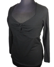 Torrid Women&#39;s Black Long Sleeve Twist Knot Stretchy Fitted Top Plus Size 1X - £13.33 GBP