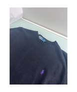 Polo Ralph Lauren Men Sweater V Neck 100% Lambs Wool Pullover Black XL - £19.69 GBP