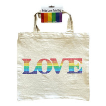 Tote Bag Canvas Love is Love LGBQT Rainbow Pride - £6.55 GBP