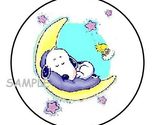 30 SNOOPY BOY BABY SHOWER ENVELOPE SEALS LABELS STICKERS 1.5&quot; ROUND MOON... - $7.49