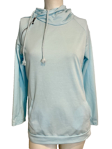 Angel Women&#39;s KnitPullover Hooded Sweatshirt Size M Aqua - $14.24