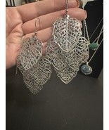 Silver Leaf Dangle Earrings - €6,13 EUR