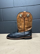 Smoky Mt. Black &amp; Brown Leather Square Toe Western Cowboy Boots Men’s Sz 6.5 D - £31.31 GBP