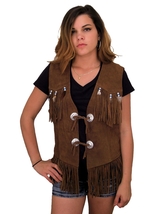Exclusive Old American Style Handmade Bead, Fringed Vest Cowgirl Western... - $69.67+