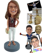 Personalized Bobblehead Gorgeous looking gal ready to travel with her camera - L - £72.74 GBP