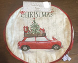 Nicole Miller Home Christmas Tree Placemats Set Of 4 Red Truck 15” Round... - £23.36 GBP
