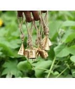 Spirit Bells-10 Cone and Cylinder Type Bell with rope Gold Recycled Iron... - £14.14 GBP