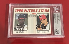 Cc Sabathia Zach Sorenson Rc Autographed 1999 Future Stars On Card Auto Beckett - £298.75 GBP