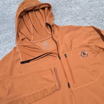 Backcountry Hybrid Grid Fleece Pullover Mens 2XL Orange Long Sleeve Hood... - $34.95