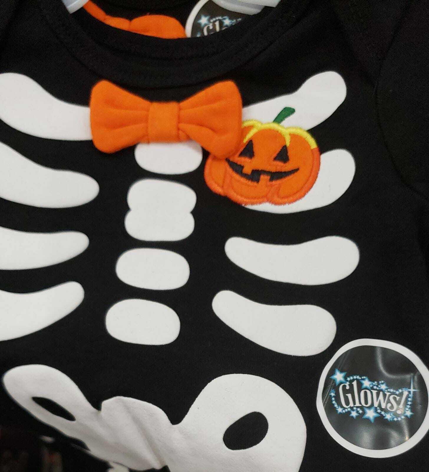 Way To Celebrate BB Skeleton Romper Happy Halloween Size 6-9 Months Color Black Item image 2