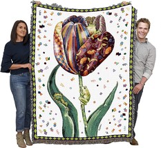 Confetti Tulip Blanket by Bambi Papais - Tree Frog Garden Floral Gift, 72x54 - £61.00 GBP