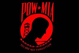 POW MIA RED 3 X 5 FLAG military banners signs FL#332 powmia flags banner... - $6.82