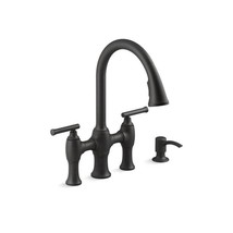 KOHLER K-R28705-SD-BL Matte Black Oresund Single-hole bridge kitchen sink faucet - £147.95 GBP