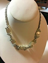 Vintage Beautiful Silver Pearl Beaded Necklace Must See  SKU 070-055 - $6.88