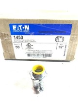 QTY-50 Eaton 1450 1/2-Inch Set Screw Box Connector thinwall EMT conduit ... - $57.00