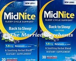 2 - MidNite Sleep Back To Sleep Low Dose 1.5 mg Cherry 30 tablets 5/2025... - $19.75