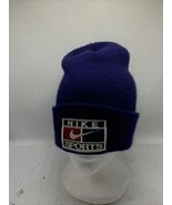 Vintage Nike Sports  Air Hat Cap Beanie Knit Cuffed Swoosh Logo Blue Rare - $39.78 CAD