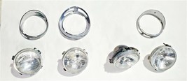 Set of 4 Headlamp Assemblies with Chrome Trim OEM 1980 1987 Jaguar XJ6 - $55.98