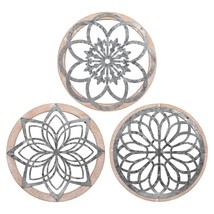 3 Pieces Thicken Farmhouse Wall Decor Rustic Wood Round Wall Art Hanging Decorat - £35.40 GBP