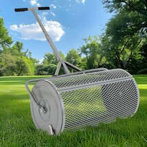 Compost Spreader For Lawn And Garden, 27 Inch Metal Roller Spreader With... - $64.99