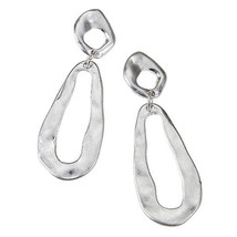 Hammered Post Earrings with Hammered Oval Drop FREE SHIPPING Fashion New Modern - £9.49 GBP