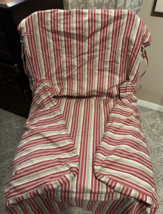 Pottery barn dining chair slipcovers cotton red tan twill set of 4 with arms lot - £98.55 GBP