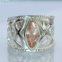 Oregon Sunstone Handmade 925 Silver Celtic Knot Infinity Symbol Ring size 11.25 - £136.35 GBP