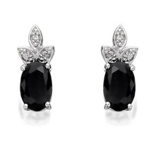 1 CT Coupe Ovale Simulé Onyx Noir Solitaire Clou Boucles 14K Plaqué or Blanc - $41.15