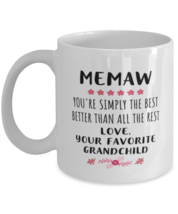 Mothers Day Grandma Mug - Memaw You&#39;re Simply The Best - Cool Unique Funny  - £12.47 GBP