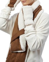 Apparis Ziggy Women&#39;s White and Brown Faux Fur Gloves and Scarf Set Size OSFA - £20.14 GBP