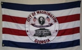 AES 3x5 Embroidered Sewn City of Washington Georgia Synthetic Cotton Flag 3&#39;x5&#39; - $68.88