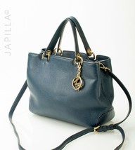 BLUE LEATHER MICHAEL KORS SATCHEL HANDBAG PURSE! - $132.66