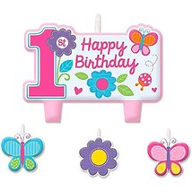 1st Birthday Sweet Girl Molded Cake Candle Set Birthday Party Supplies 4 Piece - £2.93 GBP