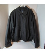 Men 2XL London Fog Black Microfiber FullZip Golf Bomber Short Jacket V. ... - $62.35 CAD