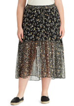 Nwt Lauren Ralph Black Floral Chiffon Long Skirt Size 1 X Size 2 X Women $145 - £52.34 GBP