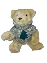 Hallmark Trevor Teddy Bear Christmas Tree Sweater Brown Stuffed Animal Sits 11&quot; - £7.66 GBP