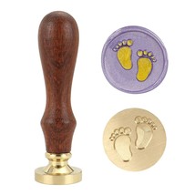 Baby Series Wax Seal Stamp, Baby Footprints Brass Head Wooden Handle Sealing Sta - £13.62 GBP