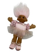 Troll Vintage Russ Berrie 2328 9&quot; Ballerina Troll Doll Soft Body Pink Ha... - £14.14 GBP