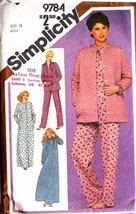 Vintage 1980 Misses&#39; ROBE or JACKET, NIGHTGOWN &amp; PAJAMAS Pattern 9784-s ... - $12.00