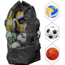 Large Sports Ball Bag Soccer Drawstring Mesh Bag Basketball Net Storage Pouch - £17.80 GBP+