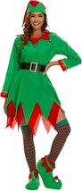 Higen Elf Costume for Women Deluxe Full 5 Pcs Set Christmas Elven Green Suit Adu - £20.07 GBP