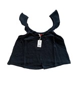 Marine Layer Jude Flutter Sleeve Tank Black Medium 100% Cotton Summer 2022 - $31.18