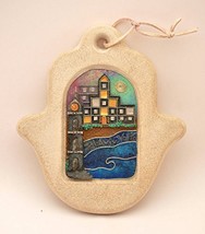 Hamsa Hand Made in Jerusalem Cast Stone By Shulamit Kanter Art Design - £78.25 GBP