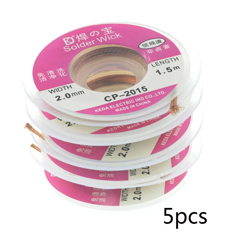 5pcs 1.5M 5FT 2.0mm Desoldering Wire id Sucker CP-2015 Remover Wick Sold... - $40.64