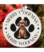 Merry Woofmas Boxer Dog Paw Lover Christmas Ornament Gift Tree Decor Han... - $21.66 CAD
